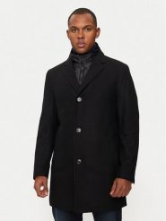 Hechter Paris Płaszcz wełniany 45014 142270 Czarny Regular Fit. Czarne płaszcze męskie Hechter Paris, na zimę, m, bez wzorów, z syntetyku, bez kaptura. Za 1,199.00 zł.