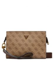 Guess Saszetka HMMILO P6157 Beżowy. Brązowe saszetki męskie Guess, z aplikacjami, ze skóry. Za 369.99 zł.