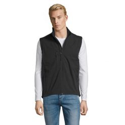 Męska Kamizelka Bez Rękawów Rallye Softshell. Czarne kurtki softshell męskie SOL'S, m, bez wzorów, z softshellu, bez kaptura, trekkingowe. Za 185.99 zł.