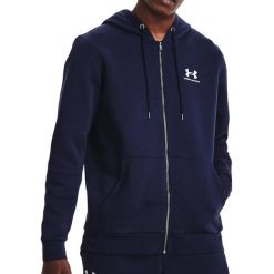 Bluza z kapturem z pełnym zamkiem błyskawicznym Under Armour Essential Fleece. Białe bluzy z kapturem męskie Under Armour, bez wzorów, z kapturem. Za 330.50 zł.