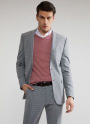 PAKO LORENTE – Szara marynarka garniturowa P22SF-3G-008-S-S. Szare marynarki męskie Pako Lorente, s, bez wzorów, z elastanu. Za 649.99 zł.