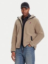 Tommy Jeans Polar DM0DM19224 Beżowy Regular Fit. Brązowe bluzy z polaru męskie Tommy Jeans, m, bez wzorów, z jeansu, bez ramiączek, bez kaptura. Za 349.99 zł.