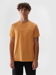 4F T-shirt regular z nadrukiem męski - pomarańczowy XXL. Brązowe t-shirty męskie 4f, m, bez wzorów, z bawełny, bez kołnierzyka, bez ramiączek. W wyprzedaży za 29.99 zł.