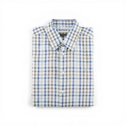 Second life - Klasyczna męska koszula w kratę - Stan bardzo dobry. Niebieskie koszule męskie Barbour, m, bez wzorów, bez kołnierzyka, bez ramiączek. Za 148.01 zł.