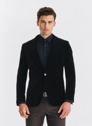 PAKO LORENTE - Czarna bawełniana marynarka męska. Czarne marynarki męskie Pako Lorente, m, bez wzorów, z bawełny. Za 799.99 zł.