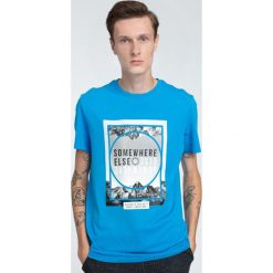 T-shirt męski TSM011 - jasny niebieski. T-shirty męskie marki 4f. W wyprzedaży za 44.99 zł.