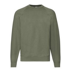 Męska Klasyczna Bluza Raglanowa. Zielone bluzy nierozpinane męskie Fruit of the Loom, m, bez wzorów, klasyczne, bez ramiączek, bez kaptura. Za 64.99 zł.