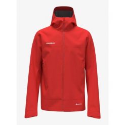 Kurtka z membraną męska Mammut Crater Light HS Hooded Jacket. Czerwone kurtki męskie Mammut, m, bez wzorów, bez ramiączek, bez kaptura. Za 1,637.99 zł.