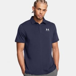 Koszulka polo męska Under Armour UA Icon. Niebieskie koszulki polo męskie Under Armour, m, bez wzorów, sportowe, bez kołnierzyka, bez ramiączek. W wyprzedaży za 126.79 zł.