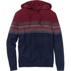 Sweter z kapturem Regular Fit bonprix czerwony klonowy - szary melanż - ciemnoniebieski. Swetry męskie marki bonprix. Za 59.99 zł.