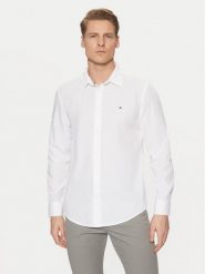 Tommy Hilfiger Koszula MW0MW38137 Biały Slim Fit. Białe koszule męskie Tommy Hilfiger, m, bez wzorów, z bawełny, bez kołnierzyka, bez ramiączek. Za 199.99 zł.