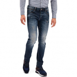 Spodnie w kolorze niebieskim. Niebieskie jeansy męskie AVVA, Dewberry, w paski, klasyczne. Za 449.95 zł.