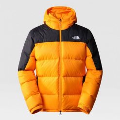 Kurtka puchowa The North Face Diablo Down Hoodie pomarańczowo-czarna. Czarne kurtki męskie The North Face, bez wzorów, z puchu, sportowe, bez ramiączek, z kapturem. W wyprzedaży za 824.30 zł.