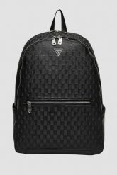 GUESS Czarny plecak męski Torino. Czarne plecaki męskie Guess, z aplikacjami, ze skóry ekologicznej. W wyprzedaży za 417.99 zł.