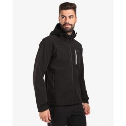 Męska kurtka softshell Kilpi RAVIO-M. Czarne kurtki softshell męskie Kilpi, m, bez wzorów, z softshellu, bez kaptura, trekkingowe. Za 318.77 zł.