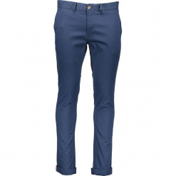 Spodnie chino - Skinny Fit - w kolorze granatowym. Niebieskie eleganckie spodnie męskie Ben Sherman, z aplikacjami, z materiału. W wyprzedaży za 173.95 zł.