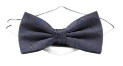 Mucha Granatowo-Brązowa z Białą Poszetką, w Paisley, Elegancka, Męska -CHATTIER. Niebieskie krawaty i muchy męskie Chattier, bez wzorów, z poliesteru, eleganckie. Za 59.00 zł.