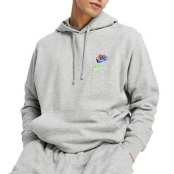 Bluza męska sportowa Nike Sportswear Essentials z kapturem. Szare bluzy z kapturem męskie Nike, m, bez wzorów, z kapturem. Za 189.00 zł.