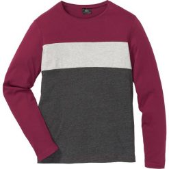 Shirt z długim rękawem Regular Fit bonprix czerwono-jasnoszary melanż - antracytowy melanż. Koszulki męskie z długim rękawem marki bonprix. Za 24.99 zł.