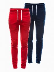 Zestaw spodni męskich dresowych BASIC - 2 pak mix V4 - Rozmiar: XL. Czerwone spodnie dresowe męskie Ombre Clothing, z aplikacjami, z bawełny. W wyprzedaży za 82.49 zł.
