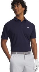 Koszulka męska polo UNDER ARMOUR Tee To Green Pique Polo granatowa XL. Zielone koszulki polo męskie Under Armour, m, bez wzorów, bez kołnierzyka, bez ramiączek. Za 135.45 zł.