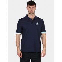Koszulka polo męska Nautica Pascal. Niebieskie koszulki polo męskie Nautica, l, bez wzorów, sportowe, bez kołnierzyka, bez ramiączek. Za 339.00 zł.
