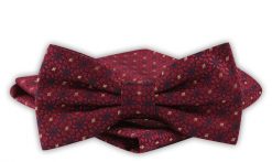 Mucha Męska z Poszetką - Alties - Ciemna Czerwień, Geometryczne Kwiaty. Czerwone krawaty i muchy męskie Alties, bez wzorów, eleganckie. Za 54.00 zł.