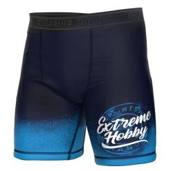 Spodenki Vale Tudo do MMA męskie EXTREME HOBBY BADGE. Niebieskie szorty sportowe męskie EXTREME HOBBY, bez wzorów, z elastanu, sportowe. Za 179.00 zł.