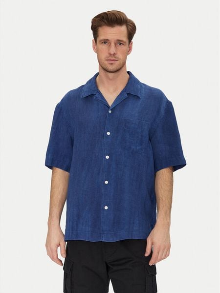 Gant Koszula 3250062 Niebieski Relaxed Fit. Niebieskie koszule męskie Gant, m, bez wzorów, ze lnu, bez kołnierzyka, bez ramiączek. Za 529.99 zł.