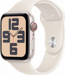 Smartwatch Apple Watch SE GPS + Cellular 44mm Starlight Alu Sport S/M Beżowy (MXGT3QF/A). Brązowe zegarki smartwatch Apple. Za 2,574.93 zł.