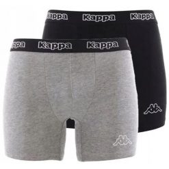 Bokserki Kappa 2-Pack Czarno-Szare - Komfort dla Mężczyzn. Niebieskie bokserki męskie 909, m, bez wzorów, z bawełny. Za 35.89 zł.