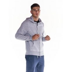 Męska bluza z kapturem i zamkiem błyskawicznym na całej długości Heavy Basic. Szare bluzy z kapturem męskie LEONE 1947 APPAREL, l, bez wzorów, z tkaniny, z kapturem. W wyprzedaży za 223.60 zł.