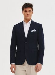 PAKO LORENTE - Granatowa marynarka męska. Marynarki męskie Pako Lorente, m, bez wzorów, z elastanu. Za 449.99 zł.