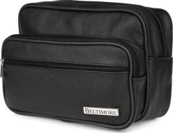 Beltimore Czarna skórzana saszetka męska duża dwukomorowa do ręki Beltimore G58. Czarne saszetki męskie Beltimore, bez wzorów, duże. Za 109.99 zł.