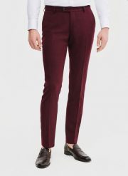 PAKO LORENTE – Spodnie garniturowe w kolorze bordowym. Czerwone eleganckie spodnie męskie Pako Lorente, bez wzorów, z elastanu, casualowe. Za 599.99 zł.