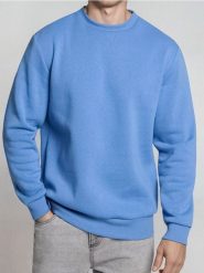 Bluza crewneck z domieszką bawełny - niebieski. Niebieskie bluzy nierozpinane męskie Sinsay, l, bez wzorów, z bawełny, bez ramiączek, bez kaptura. Za 29.99 zł.