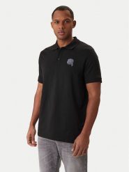KARL LAGERFELD Polo 745022 561235 Czarny Regular Fit. Czarne koszulki polo męskie KARL LAGERFELD, m, bez wzorów, z bawełny, bez kołnierzyka, bez ramiączek. Za 479.99 zł.
