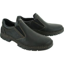RIEKER 12272-00 black, półbuty męskie. Czarne eleganckie półbuty męskie Rieker, z gumy, bez obcasa, bez zapięcia. Za 279.90 zł.