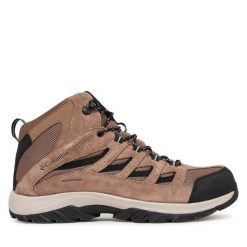 Trekkingi Columbia. Brązowe buty trekkingowe męskie Columbia, bez wzorów, sportowe, bez obcasa, bez zapięcia. Za 349.99 zł.