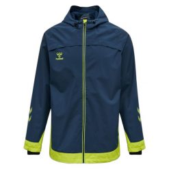 Kurtka Hummel hmlLEAD all weather. Niebieskie kurtki męskie HUMMEL, m, bez wzorów, sportowe, bez ramiączek, bez kaptura. W wyprzedaży za 226.50 zł.