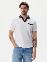 Guess Polo F5GP01 KC5Y1 Biały Regular Fit. Białe koszulki polo męskie Guess, m, z aplikacjami, z bawełny, bez kołnierzyka, bez ramiączek. Za 169.99 zł.
