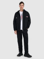 4F Spodnie casual męskie - czarne XL. Czarne długie spodnie sportowe męskie 4f, bez wzorów, z dresówki. Za 169.99 zł.