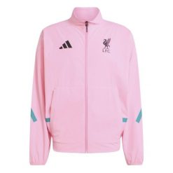 Kurtka dresowa Liverpool FC ZN.E. 2025/26. Czerwone kurtki męskie ADIDAS, bez wzorów, z dresówki, sportowe, bez ramiączek, bez kaptura. Za 464.50 zł.