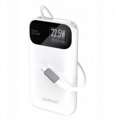 Powerbank Dudao K31 10000 mAh 22,5W PD z wbudowanym kablem biały. Białe powerbanki Dudao. Za 68.63 zł.