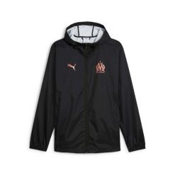Kurtka z dresu OM 2024/25. Czarne kurtki męskie Puma, bez wzorów, z dresówki, sportowe, bez ramiączek, z kapturem. W wyprzedaży za 275.00 zł.