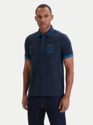 Aeronautica Militare Polo 261PO1908UP00191 Granatowy Slim Fit. Niebieskie koszulki polo męskie Aeronautica Militare, l, bez wzorów, z bawełny, bez kołnierzyka, bez ramiączek. Za 309.99 zł.