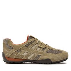 Półbuty Geox. Brązowe codzienne półbuty męskie Geox, bez wzorów, bez obcasa, bez zapięcia. Za 279.99 zł.