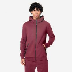 Bluza na zamek z kapturem męska Domyos Gym & Pilates. Fioletowe bluzy z kapturem męskie DOMYOS, m, bez wzorów, z bawełny, z kapturem. Za 149.99 zł.