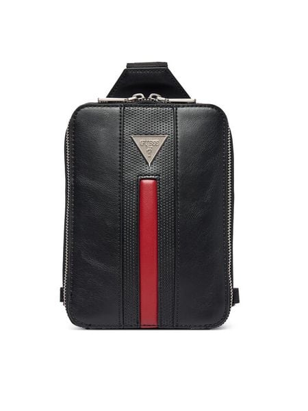 Guess Saszetka HMTOCS P6270 Czarny. Czarne saszetki męskie Guess, z aplikacjami, ze skóry. Za 316.99 zł.