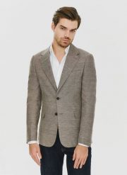 PAKO LORENTE – Brązowa marynarka z lnem. Brązowe marynarki męskie Pako Lorente, m, bez wzorów, z jeansu. Za 329.99 zł.